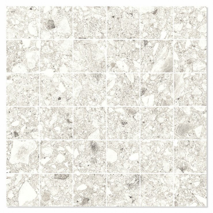Mosaik Klinker Terrazzo Italia Vit Matt 30x30 (5x5) cm-1